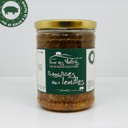 Saucisses aux lentilles en bocal | Ferme des Vallons