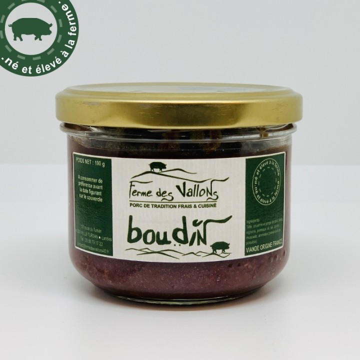 Boudin noir landais en bocal, 190 g | Ferme des Vallons