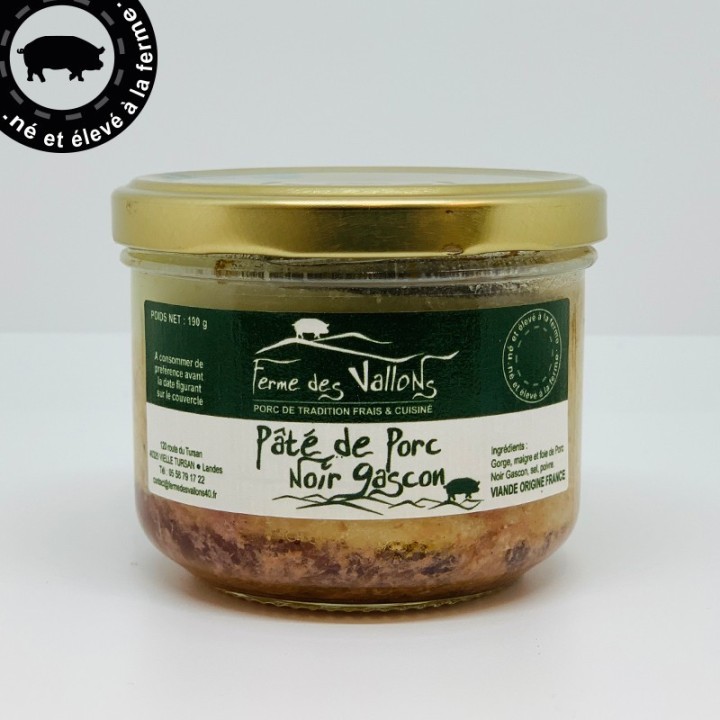 Pâté de porc noir Gascon nature | Ferme des Vallons
