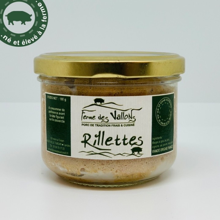 Rillettes pur porc fermier en bocal | Ferme des Vallons