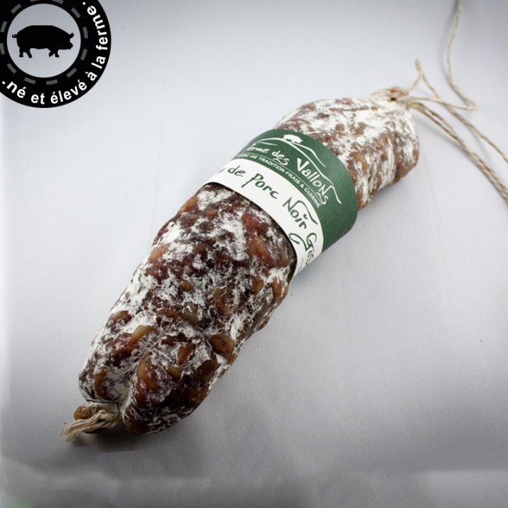 Saucisson sec de porc noir Gascon | Ferme des Vallons