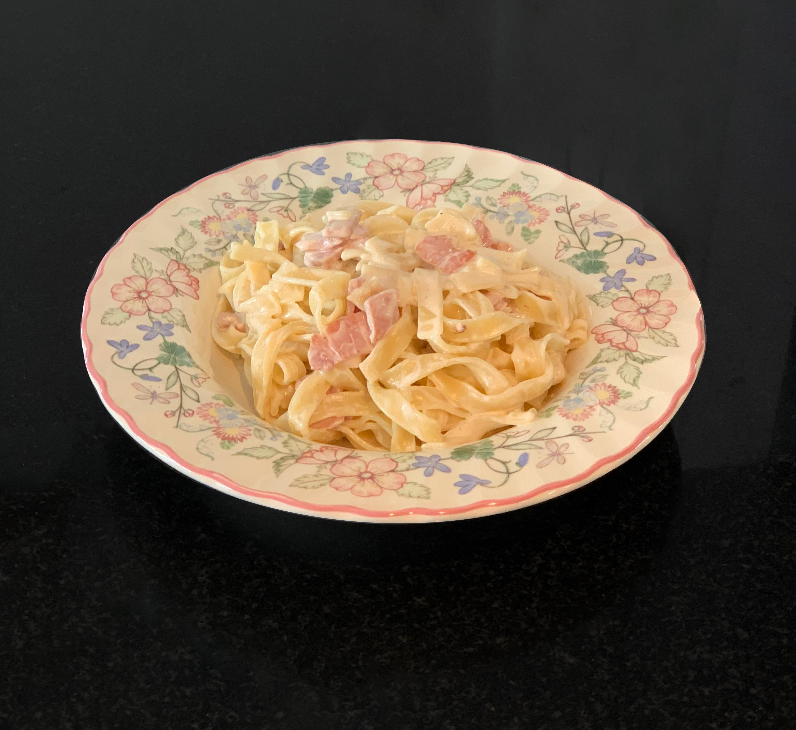 Tagliatelles carbonara & sirop d’érable