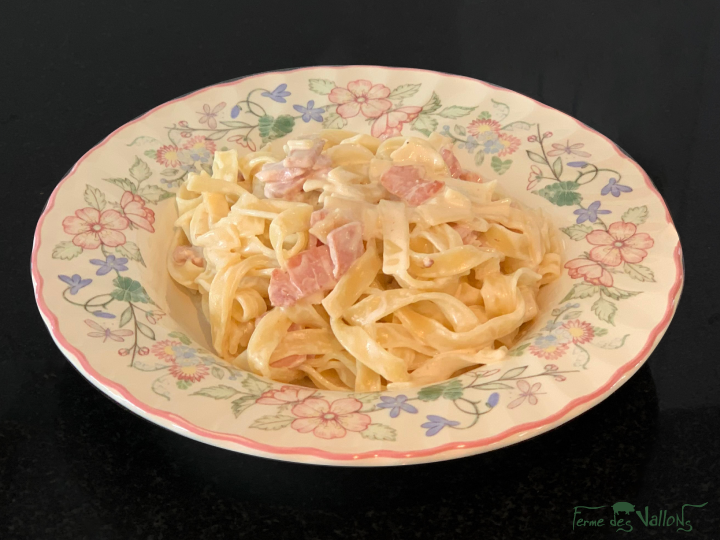 Photo de la recette : Tagliatelles carbonara & sirop d’érable