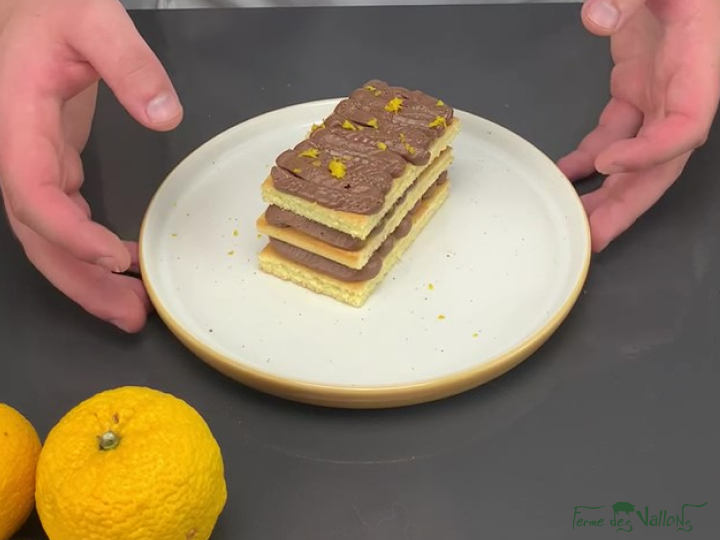 Photo de la recette : Buche au citron Yuzu et chocolat noir