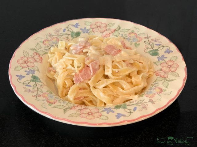 Tagliatelles carbonara & sirop d’érable