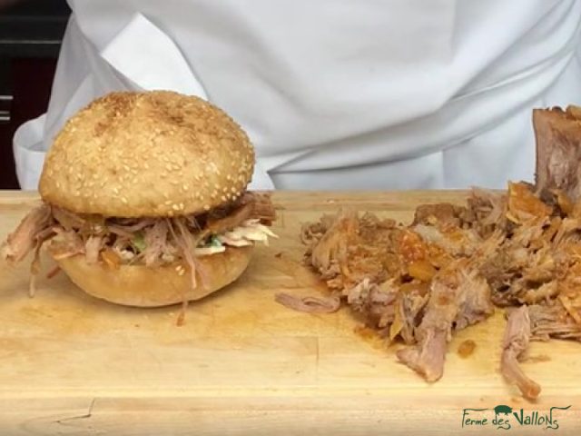 Burger à l'éffiloché de porc